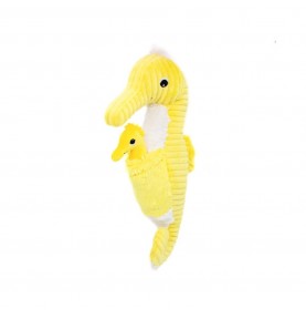 Peluche Ptipotos l'hippocampe papa/bébé jaune