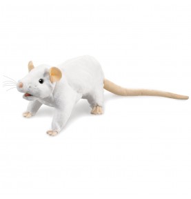 Peluche marionnette Rat blanc