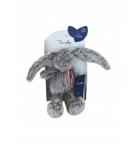 Peluche lapin ALEXANDRE gris - 30 cm signée Mailou Tradition