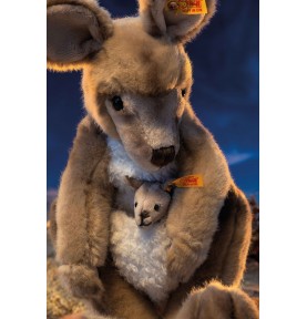 Kangourou en peluche personnalisé et brodé avec son bébé