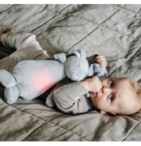 Bébé avec Lapin magique Moonie gris/bleu