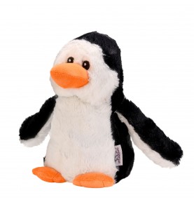 Peluche bouillotte pingouin signée Welliebellies, vue de profil