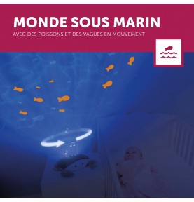 Peluche projecteur océanique Cody le crabe de la marque Zazu: monde sous-marin