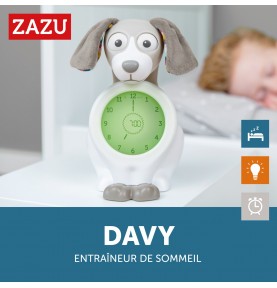 accompagnateur de sommeil Davy le chien: horloge verte, il est l'heure de se réveiller