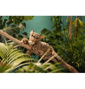Peluche léopard Parddy - 36 cm signée Steiff sur une branche