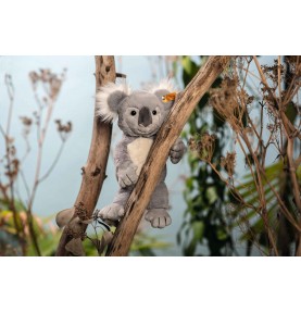 Peluche Nils le koala - 30 cm signée Steiff grimpé sur un arbre