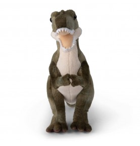 peluche T-Rex vert WWW - 23 cm, vue de face