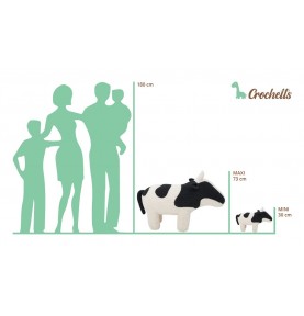Comparaison des modèles de Peluche vache en crochet MINI et MAXI signée Crochetts