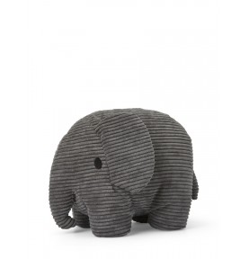 Peluche éléphant en velours côtelé - 33 cm signé Bon Ton Toys, vue de profil