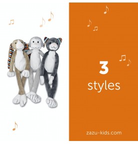 Peluches veilleuses musicalse signée Zazu Kids en 3 styles différents