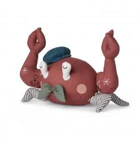 Peluche Crabe dans boîte cadeau signée Picca Loulou, vue de profil