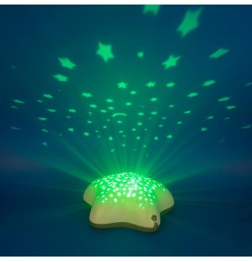 Projecteur d'étoiles musical "Dans les bois" rechargeable signé Pabobo avec projection en lumière verte