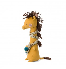Peluche Girafe Danny avec écharpe signée Picca Loulou, vue de profil