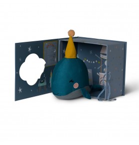 Peluche Baleine dans boîte cadeau signée Picca Loulou, dans sa boîte cadeau