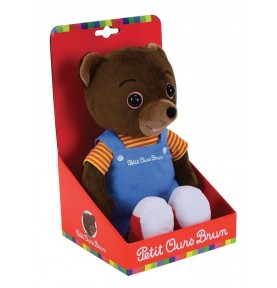 Peluche Petit ours brun - 32 cm signée Jemini dans sa boîte, de profil