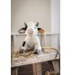 Peluche vache Cobb - 24 cm signée Steiff sur une table en bois