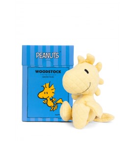 Peluche Woodstock en jersey matelassé jaune - 15 cm, le fidèle ami de Snoopy