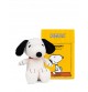 Peluche Snoopy matelassé crème - 17 cm, à coté de la boite cadeau