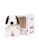 peluche  Snoopy assis en velours côtelé crème avec sa boîte  cadeau - 27 cm