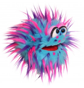 Marionnette à main Petit monstre Plops signée Living Puppets, vue de profil