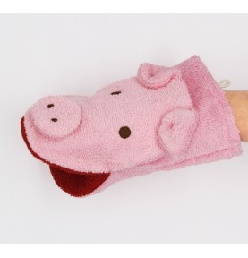 Gant de toilette marionnette cochon en coton bio signé Fürnis
