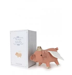 Peluche cochon volant Marley McFly - 20 cm signée Picca Loulou, avec sa boîte cadeau