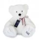 Ours en peluche - L'OURS FRANCAIS 35 cm - Blanc neige signé Mailou Tradition