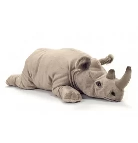 Peluche rhinocéros couché - 45 cm signée Teddy Hermann