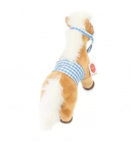 Peluche cheval debout avec selle - 23 cm signée Teddy Hermann, vue de dessus