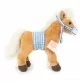 Peluche cheval debout avec selle - 23 cm signée Teddy Hermann, vue de profil