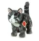 Peluche chat tigré gris debout - 20 cm signée Teddy Hermann