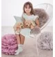 Jeune fille avec Peluches chien beige souple - 28 cm signée Teddy Hermann