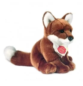 Peluche renard roux assis - 20 cm signée Teddy Hermann