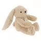 Peluche Lapinou 20 cm Beige signée Les Petites Maries, vue de profil