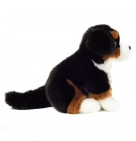 Peluche bouvier bernois assis - 21 cm signée Teddy Hermann, vue de profil