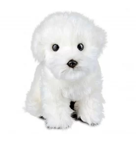 Peluche chiot maltais - 24 cm signée Living Nature