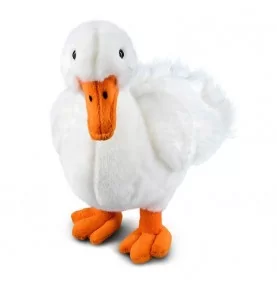 Peluche canard blanc - 32 cm signée Living Nature