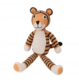 Doudou tigre au crochet avec grelot