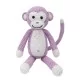 Doudou singe rose pastel au crochet avec grelot signé Sindibaba