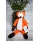 Doudou renard orange au crochet avec grelot signée Sindibaba