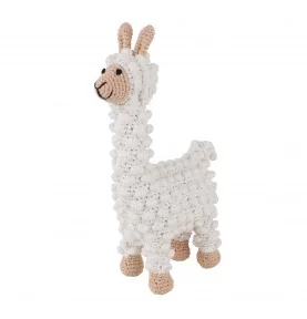 Doudou lama au crochet avec grelot signé Sindibaba