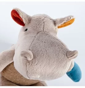 Doudou hippopotame Patchwork Sweety signé Sigikid, gros plan sur le museau