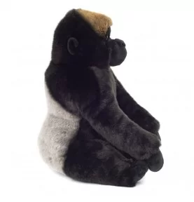 Peluche gorille de montagne assis - 35 cm signée Teddy Hermann, vue de profil