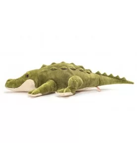 Peluche crocodile - 60 cm signée Teddy Hermann, vue de profil