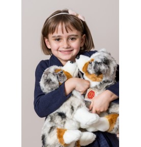 Jeune fille jouant avec Peluches Berger Australien - 30 cm signées Teddy Hermann