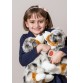 Jeune fille jouant avec Peluches Berger Australien - 30 cm signées Teddy Hermann