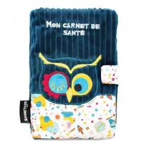 Protège carnet de santé Astros le hibou signé Les Déglingos