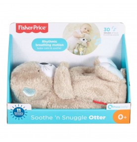 Doudou loutre qui respire "Ma Loutre Câlins" signé Fisher-Price, dans son carton d'emballage