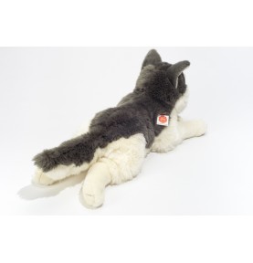 Peluche chien Husky couché - 60 cm signée Teddy Hermann, vue de dos