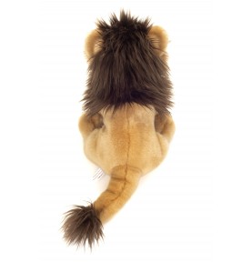 Peluche lion assis - 30 cm signée Teddy Hermann, vue de dos